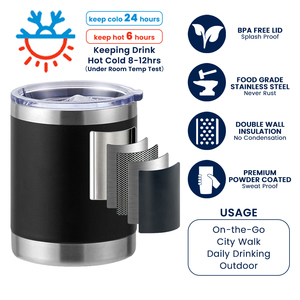 Tazas de Café de Acero Inoxidable con Aislamiento Térmico de 10 oz, para Oficina y Viajes, con Logotipo Personalizado, Tazas de Cerveza, Vaso Térmico con Tapa, Venta al Por Mayor - Product Image 5