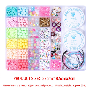 Kit de fabrication de bijoux unisexe en gros, boîte de rangement, ensemble de bracelets et colliers DIY, perles et breloques en alliage de cuivre plaqué or non toxique - Product Image 3
