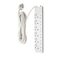 3026B 10M 6 Gang UK rallonge avec 6 prises Protection contre les surcharges et les surtensions Matériau PC ignifuge Utilisation hospitalière 240V