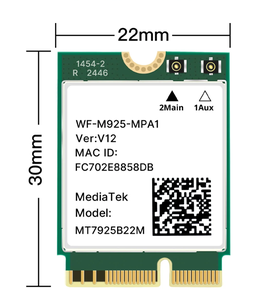 Adaptateur Wi-Fi 7 M.2 BE5400 BT5.3 MT7925, module réseau Wi-Fi 5400 Mbps pour Windows 10/11, carte Wi-Fi 7 M.2 - Product Image 3