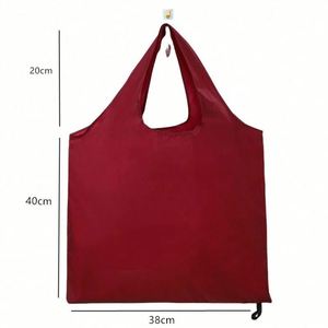 210T Polyester <b>Foldable</b> - Thickened Reusable Grocery Tote Bag With Multiple Colors Shopping Handbag - Product Image 2
