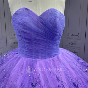 Abiti da Quinceañera Economici con Decorazioni, Vestiti per Festa dei Quindici Anni, Abito Lilla Lavanda per Quinceañera Lsmu129 - Product Image 3