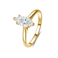 Bague en argent sterling S925 avec moissanite de couleur D VVS1 à 6 griffes, certifiée, bijoux de mariée pour femmes, livraison directe d'usine