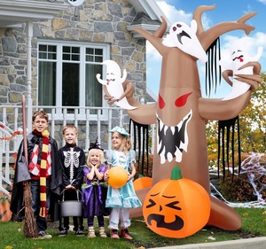 8ft inflable decoración de Halloween al aire libre LED Halloween árbol muerto con calabazas <span class=keywords><strong>fantasma</strong></span> Kalolary Blow up jardín césped decoración del hogar - Product Image 2