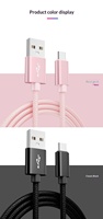Câble de données tressé en nylon pour Android Type-C à charge rapide avec Micro-USB pour téléphones mobiles prenant en charge le transfert de données