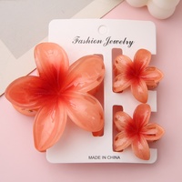 Juego de Pinzas para el Cabello con Flores de Plumeria Hawaiana, Accesorios para Vacaciones en la Playa Tropical, Pinzas para el Cabello con Flores Mate Estilo Y2K para Cabello Grueso