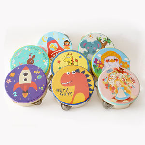 Tambourin à main en bois de 6 pouces, instrument de <span class=keywords><strong>musique</strong></span>, éducation précoce <span class=keywords><strong>pour</strong></span> la <span class=keywords><strong>maternelle</strong></span>, accessoires de danse musicale, tambour à main, tambour en peau de mouton - Product Image 3