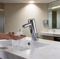 Robinet à capteur infrarouge contemporain sans contact, automatique, eau froide uniquement, mitigeur en laiton, capteur manuel en céramique, double mode cuisine/salle de bain