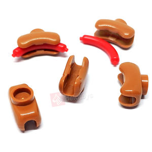 Delo Speelgoed (3 Kleuren) diy Bulk Plastic Bouwstenen Bakstenen Abs Materiaal Voedsel Brood Hot Dog/Worst Broodje (NO.25386) - Product Image 5