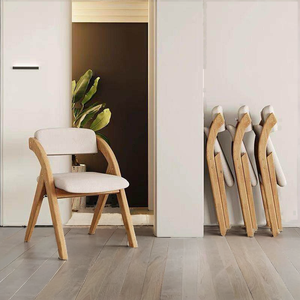 Silla Plegable Moderna y Ergonómica Tapizada en Tela con Diseño Nórdico que Ahorra Espacio para Comedor Interior y Uso en Centros Comerciales - Product Image 2