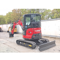 Mini-excavatrice hydraulique sur chenilles compacte Yanmar Vio35 de 3,5 tonnes, d'occasion, avec chenilles en caoutchouc de haute qualité