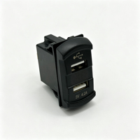 Voltmètre USB double 4,2 A avec affichage caché pour voiture, camion, bateau