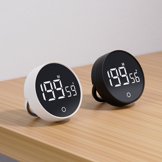 LED Screen Hanging Digital Countdown Timer Smart Electronic Kitchen Cooking Alarm Clock Eco-Friendly Battery Powered 1-6 Hours