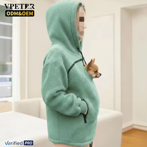 VPETBR <strong>Cat</strong> Pouch Hoodie Zipper Kangaroo Pocket Pet Carrier <strong>Hoodies</strong> With Dog Pouch Fleece Warm Pet Sweatshirt <strong>for</strong> Home Walk - Product Image 4