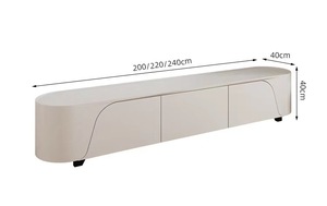 <span class=keywords><strong>Meuble</strong></span> <span class=keywords><strong>TV</strong></span> LCD <span class=keywords><strong>moderne</strong></span> de luxe en bois et marbre <span class=keywords><strong>Meuble</strong></span> à tiroirs crème flottant pour le salon et la chambre à coucher Rangement dernier cri - Product Image 3