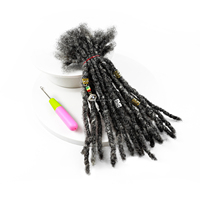 Extension de Dreadlocks Faites à la Main 100% ANNA en Gros, Extension Inter Loc en Cheveux Humains, Cheveux à Tresser au Crochet pour Homme Noir