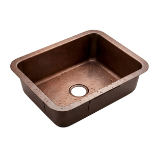 Modern Undermount Single Bowl Copper Kitchen Sink Matte Finish Pearl <b>Sand</b> Surface Easy To Clean Rectangular Design Kitchen Sink - Product Image 1