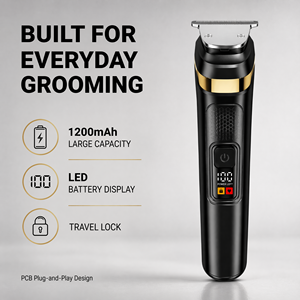 DOODA 2 en 1 Rasoir Électrique Professionnel Sans Fil pour Hommes, <span class=keywords><strong>Tondeuse</strong></span> à Barbe, Écran LCD, Rechargeable par USB, Multifonctionnel - Product Image 4