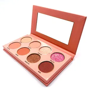 8 color pink make your own brand makeup palletes eye shadow palette private label eyeshadow custom