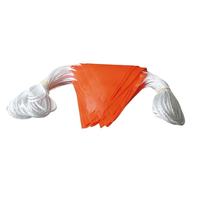 Drapeau triangulaire de signalisation en plastique haute visibilité, lumineux, léger, avec corde décorative, non réfléchissant, pour la sécurité extérieure et les événements