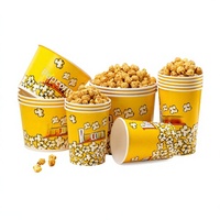 Seau à Popcorn Cylindrique en Papier Épais Personnalisé de 32 oz – Grande Capacité, Emballage Type Gobelet pour Cinémas