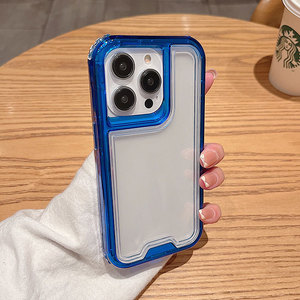 Ventas al por mayor 3 en 1 360 funda de teléfono transparente de cuerpo completo para iPhone 16 <span class=keywords><strong>Pro</strong></span> Max funda de PC de TPU a prueba de caídas para iPhone 16 <span class=keywords><strong>Pro</strong></span> Max - Product Image 5