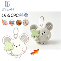 Porte-clés en peluche personnalisé UYEAH OEM/ODM, ours, cerf, chat, jouet animal souple pour enfants, avec logo personnalisé