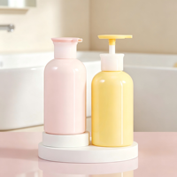 En stock, flacon pompe en plastique vide de 300 ml, couleur macaron, pour shampoing, lotion corporelle, gel douche pour enfants, conteneur cosmétique rechargeable, logo personnalisé