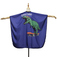 Cape de coiffure imperméable en polyester pour enfants, avec ceinture ajustable, confortable et à motif de dessin animé, idéale pour la coloration et la coupe de cheveux en salon