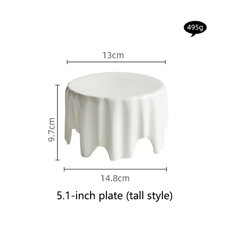 Plato de 5.1 pulgadas (estilo alto) - Blanco