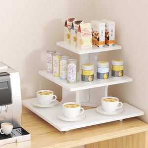 Tiered Wooden Display Rack 3 Floors Multipurpose Storage <b>Shelf</b> For Kitchen Food Container <b>Standing</b> Type Rectangle Durable - Product Image 1