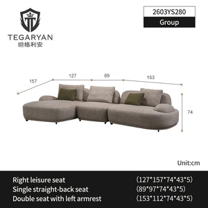 Set di Divani Sezionali Moderni di Lusso a Tre Posti con Rivestimento in Tessuto, Arredamento per Soggiorno, Set di Divani di Alta Gamma per la <span class=keywords><strong>Casa</strong></span> - Product Image 6