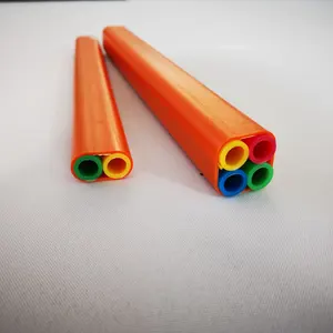 Projet de soufflage d'air de câble à fibres optiques dans le tuyau souterrain de télécommunication 4 voies 14/12mm faisceau de tubes de microtubule HDPE à faible friction