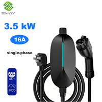 Nouvelles stations de recharge portables 3,5 kW 16A GBT IP65 étanches pour véhicules électriques avec câble de 5 m, plug & play pour usage domestique