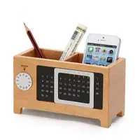 Kotak Penyimpanan Pena Wadah Pena dengan Meja Kalender Kayu Kantor Disesuaikan Hechang Maple 17X7.3X9.7Cm