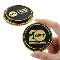 Pièce commémorative personnalisée pour événements de poker, en alliage de zinc émaillé, plaquée or, avec motif de poker rotatif, cadeau d'anniversaire
