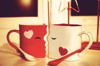 Lot de 2 Tasses à Café Créatives Doubles Grandes avec Cuillères pour Couples, Tasses en Céramique pour Lait, Eau, Thé