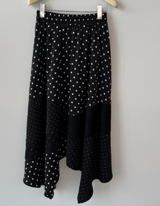 Falda Maxi <span class=keywords><strong>Trompeta</strong></span>/Sirena Negra con Puntos para Mujer - Cintura Elástica, Tejido <span class=keywords><strong>de</strong></span> Poliéster 200gsm, Ecológica, Transpirable, Casual, Verano - Product Image 6