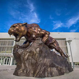 Sculpture <span class=keywords><strong>de</strong></span> léopard en bronze grandeur nature sur mesure, à prix réduit, adaptée à l'affichage en extérieur/intérieur, travail entièrement artisanal - Product Image 4