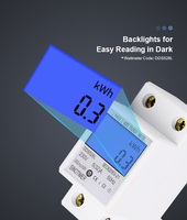SINOTIMER DDS528L 2P pengukur multifungsi, pengukur energi 110/230V 5(32)A pengukur kWh dengan lampu latar LCD & kompak