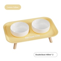 Snowspaws Gamelle Double Automatique en Céramique et Plastique pour Animaux de Compagnie, Protection de la Colonne Cervicale, Anti-éclaboussures, Anti-choc pour Chats et Chiens