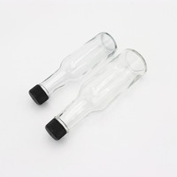 Bouchon à vis en plastique de bouteille en verre transparent écologique de 150ml/5OZ pour la sauce piquante/sauce chili bouteilles en plastique de produit woozy