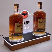 Présentoir Rotatif Moderne Écologique à Hauteur Réglable avec LED, Support Portable Léger pour Bouteilles de Vin, Présentoir Glorifier pour Bouteilles