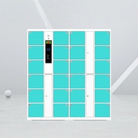 Boîte de dépôt sécurisée intelligente numérique à code PIN RFID en acier à 24 portes pour entrepôt et salle de sport, casier à bagages intelligent