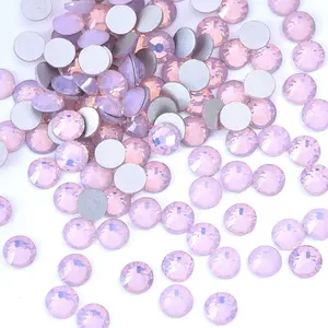 Non Hotfix Berlian Buatan SS20 Kuku Bling Berlian Imitasi Kristal Putih Opal Merah Muda Berlian Imitasi Kaca Pipih