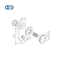 Butée de porte battante en acier inoxydable avec charnière et limiteur de pivot pour portes en verre - Conception durable pour hôtels et appartements