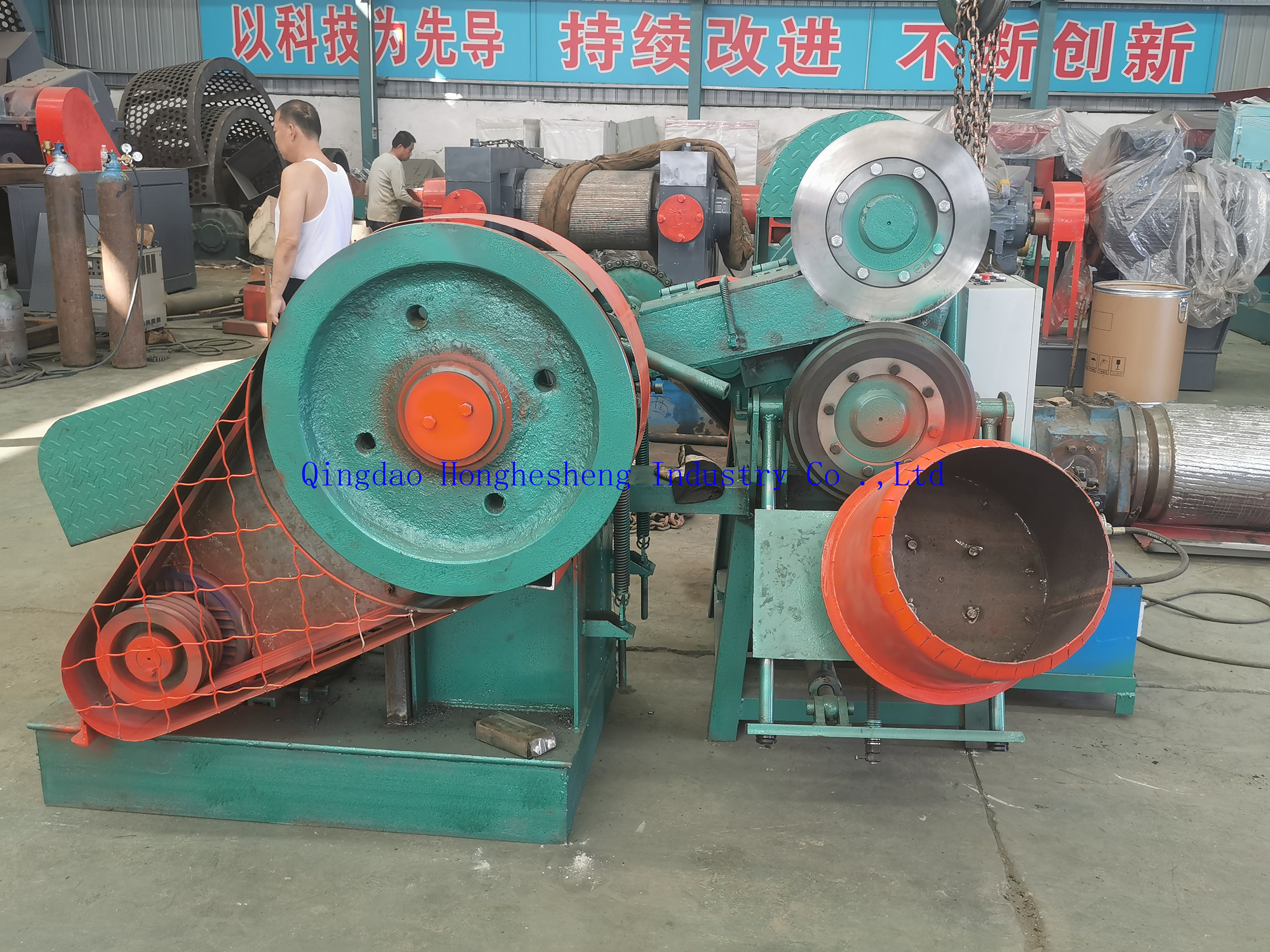 Waste Tire Recycling Rubber Tire Automatic Strip&Block Cutter