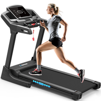 Treadmill Lipat Bermotor Kstar Layar LED Besar untuk Olahraga Lari di Dalam Ruangan, Menurunkan Berat Badan, Tugas Berat
