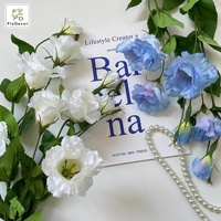 Fleur artificielle en soie Eustoma Lisianthus à 4 têtes de 90 cm pour la décoration de centre de table à la maison, pour mariage ou fête - Vente en gros