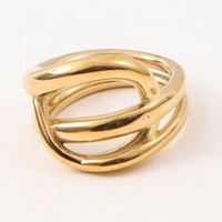 Nouveautés femmes dainty minimaliste mode jointure bijoux 18k plaqué or en acier inoxydable ligne abstraite forme anneau